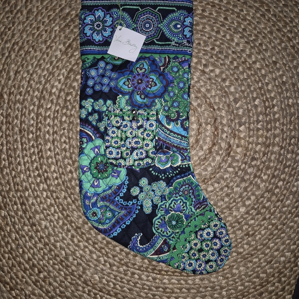 Vera Bradley Christmas Stocking Blue Rhapsody NWT